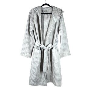 Onsen Hooded Waffle Bath Robe Oatmeal Tan Unisex 100% Supima Cotton Size Small